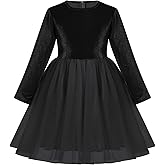 IDOPIP Toddler Baby Girls Velvet Tutu Dress Tulle Long Sleeve Christmas Birthday Party Wedding Dresses Fall Winter Clothes