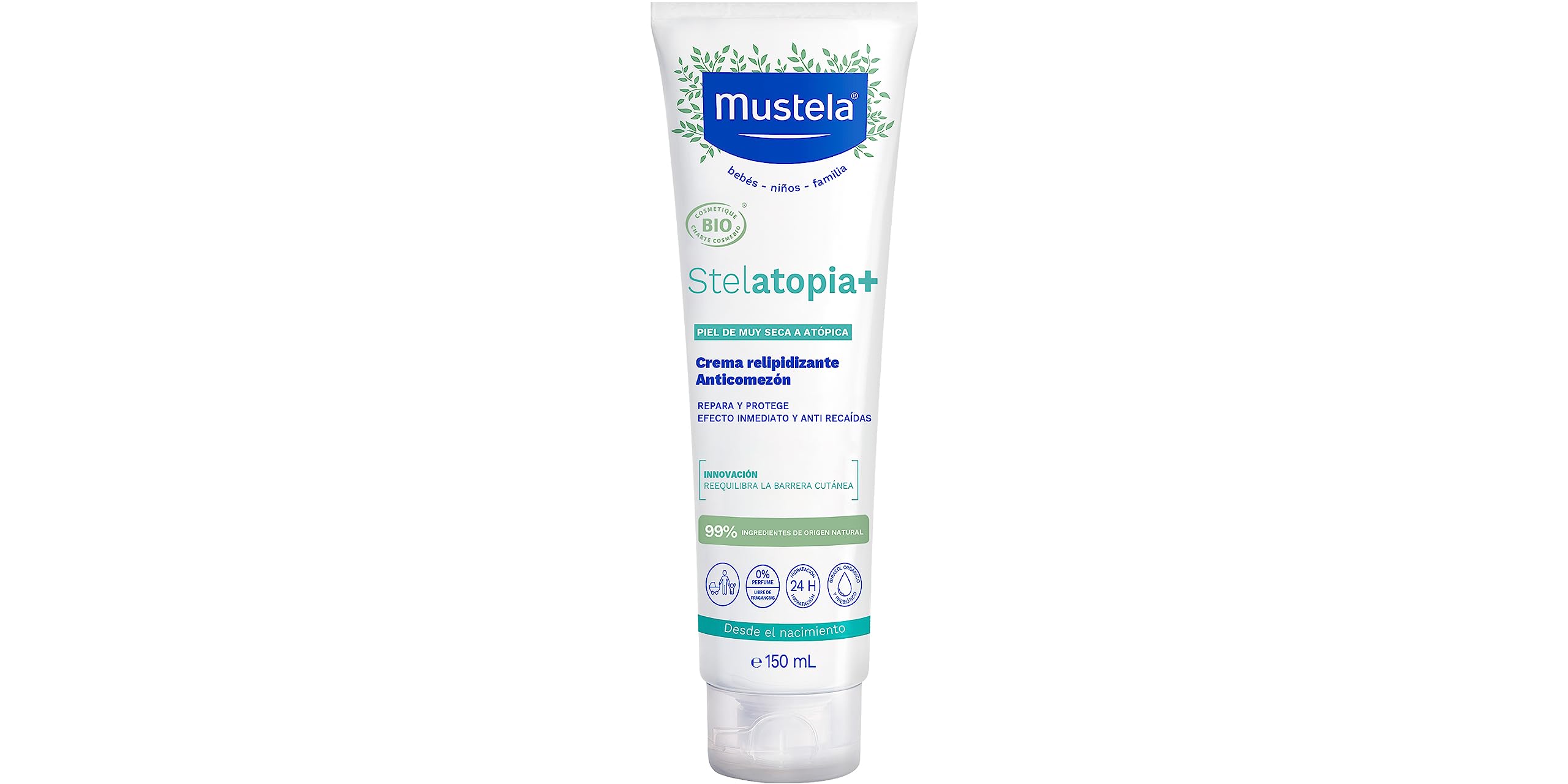 Mustela Stelatopia+ Lipid-Replenishing Cream, 150ml – Anti-Itching Formula for Dry and Eczema-Prone Skin, Provides Long-Lasting Hydration, Dermatologically Tested