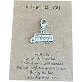 AMOBESTER School Bus Clip on Charms Pocket Hug Charms for Bracelet Necklace Zipper Pull DIY Jewelry Making