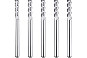 SpeTool 1/8 End Mills for Aluminum 3 Flutes CNC Spiral Router Bits for Aluminum Cut Non-Ferrous Metal Upcut 1.5 inches Long 5