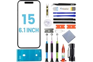 Tpyag for iPhone 15 Screen Replacement, Glass Replacement for iPhone 15 6.1 inch, Screen Repair Kit with Waterproof Adhesive(NO OLED & Touch Digitizer)