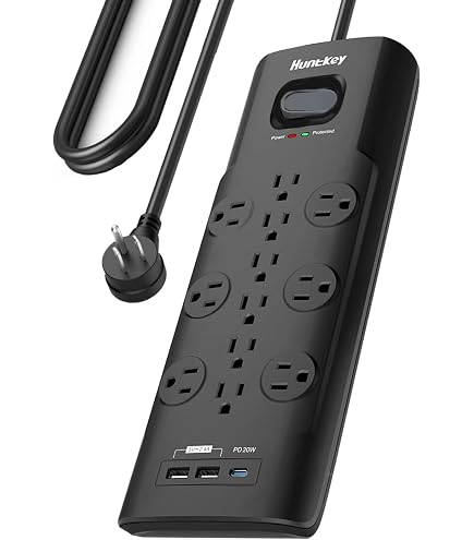Amazon.com: Surge Protector Power Strip (3480J), Huntkey 12