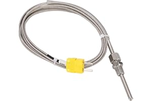 Luocute K Type Thermocouple Sensor K Type Thermocouple Probe Temperature Probe with 1/8 NPT Thread 80mm Length for -100 to 12