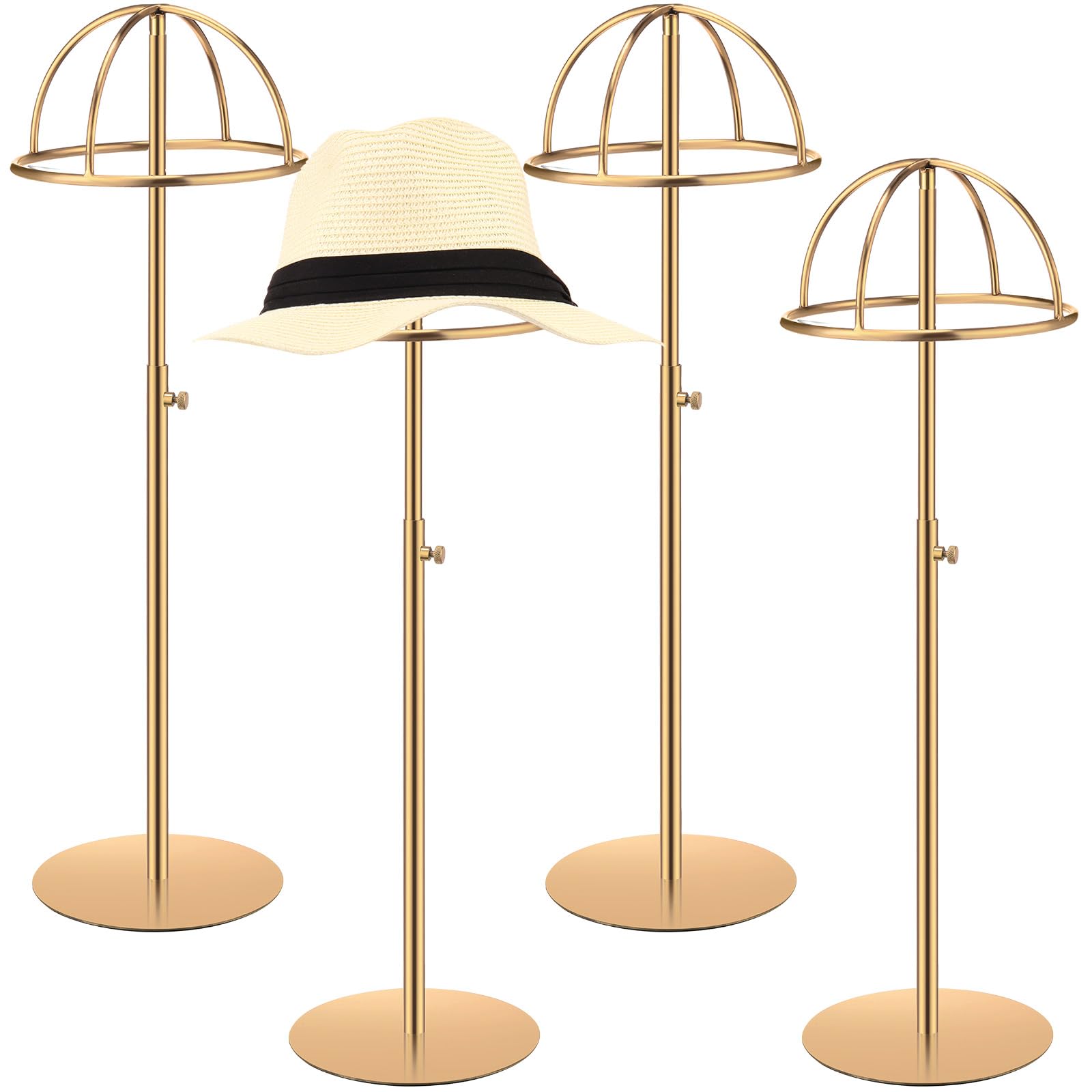 Photo 1 of (sold as PARTS) Sintuff 4 Pcs Display Stands 15-22.8 Inch Large Adjustable Hat Holder Non Slip Wigs Stand Stainless Steel Rack With Stable Base for Multiple Hats Storage