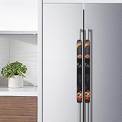 ASQVTIFE Black Cat Refrigerator Handle Covers Set