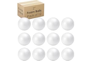 Evershine 12 Pack 2 Inch Craft Foam Ball - White Smooth Craft Foam Polystyrene Balls for DIY Craft and Art School Project