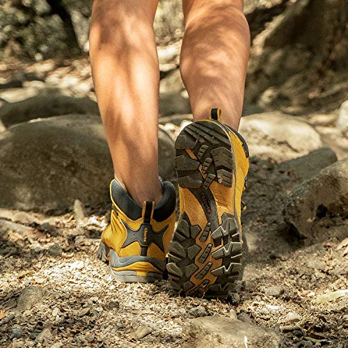 Clorts Women's Classic Hiking Boots Waterproof Suede Leather Lightweight Hiking Shoes Yellow US Women Size 7.5 Medium Width - Thumbnail 5