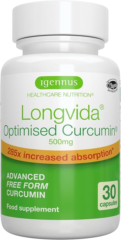 Igennus Longvida Curcumin 500mg High Dose 285x Bioavailability 30 Caps