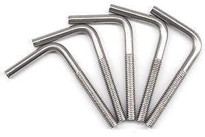 (20 Pieces) M6x40mm L Shape Foundation Bolts 304 Stainless Steel Right Angle Anchor Bolt Long Square Bend Screw