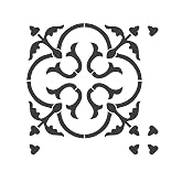 Scandinavian Tile Floor Stencil - Repositionable for 16x16 in Tile, Floor Stencils for Painting, Concrete Stencils for Patio, Large Size