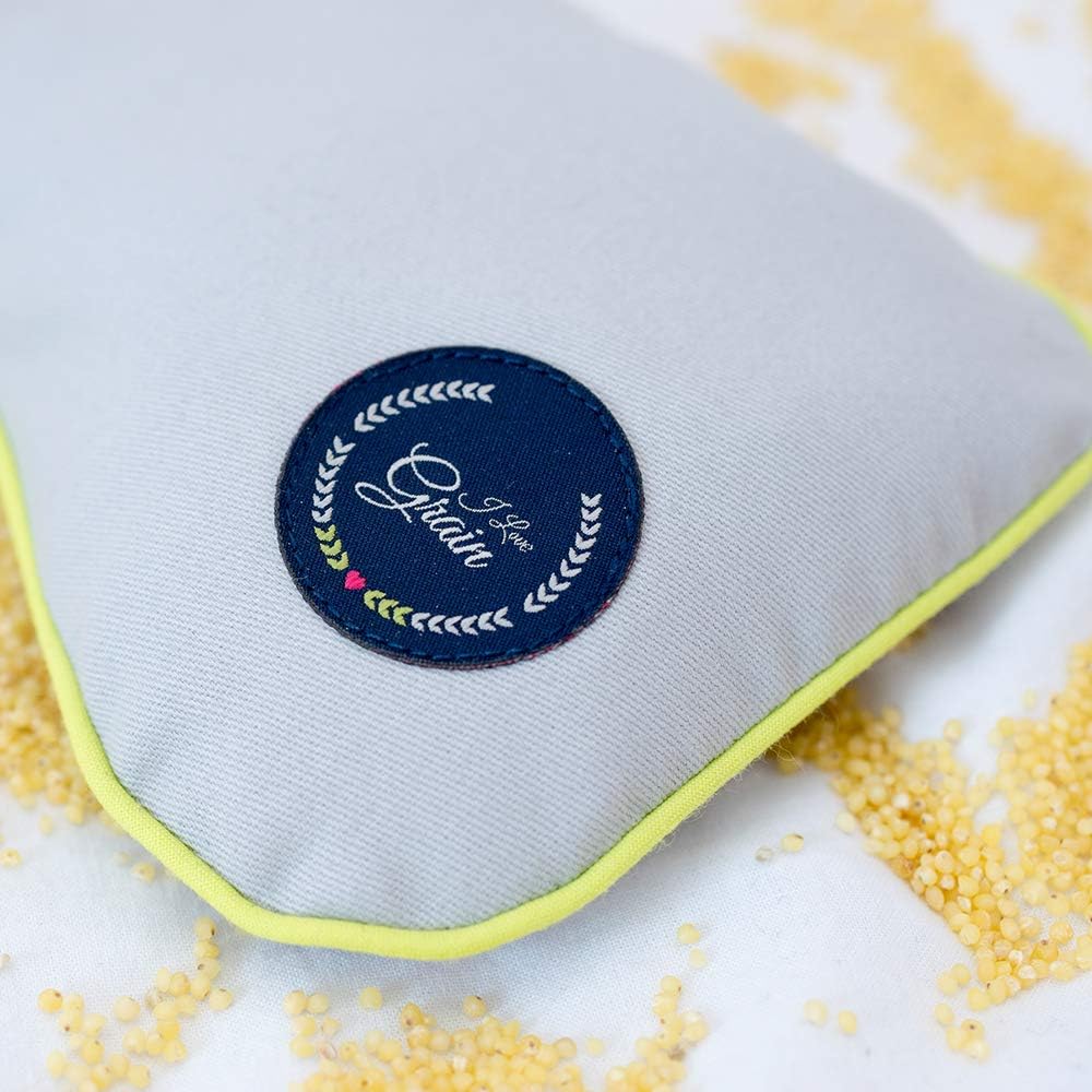 Eye Pillow with Himalayan Salt Natural - 100% Certified OECO-TEX Pillow Eye mask, Eye mask Set Size: 12x21 cm (Dark Blue/Lime/Light Grey)