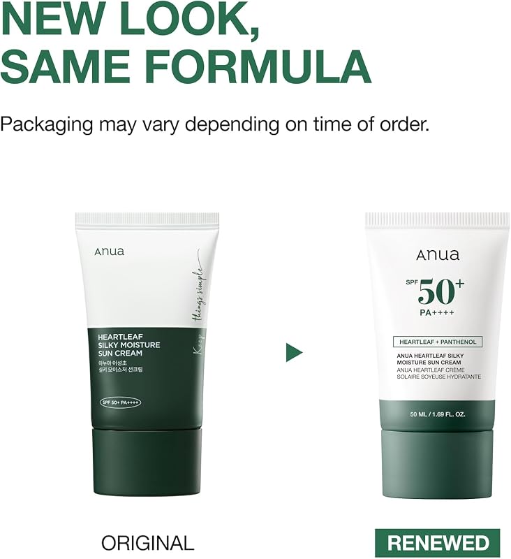 Heartleaf Seidige Feuchtigkeits-Sonnencreme SPF 50 PA++++, 50ml