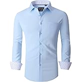 Alex Vando Mens Dress Shirts Regular Fit Long Sleeve Stretch Business Dress Shirts for Men