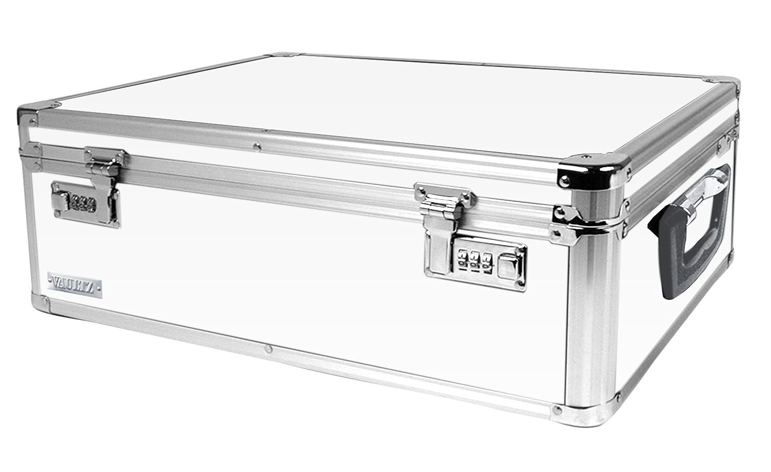 Vaultz Locking Storage Box, 6.5 x 19 x 13.5 Inches, White (VZ00177
