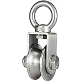 SHINICO Cable Pulley Wheel, Swivel Single Pulley Block, Stainless Steel, Bearing Inside, Heavy Duty Good for Pulley System Gym Equipment, Loading 1100lb