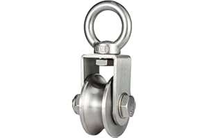 SHINICO Cable Pulley Wheel, Swivel Single Pulley Block, Stainless Steel, Bearing Inside, Heavy Duty Good for Pulley System Gym Equipment, Loading 1100lb