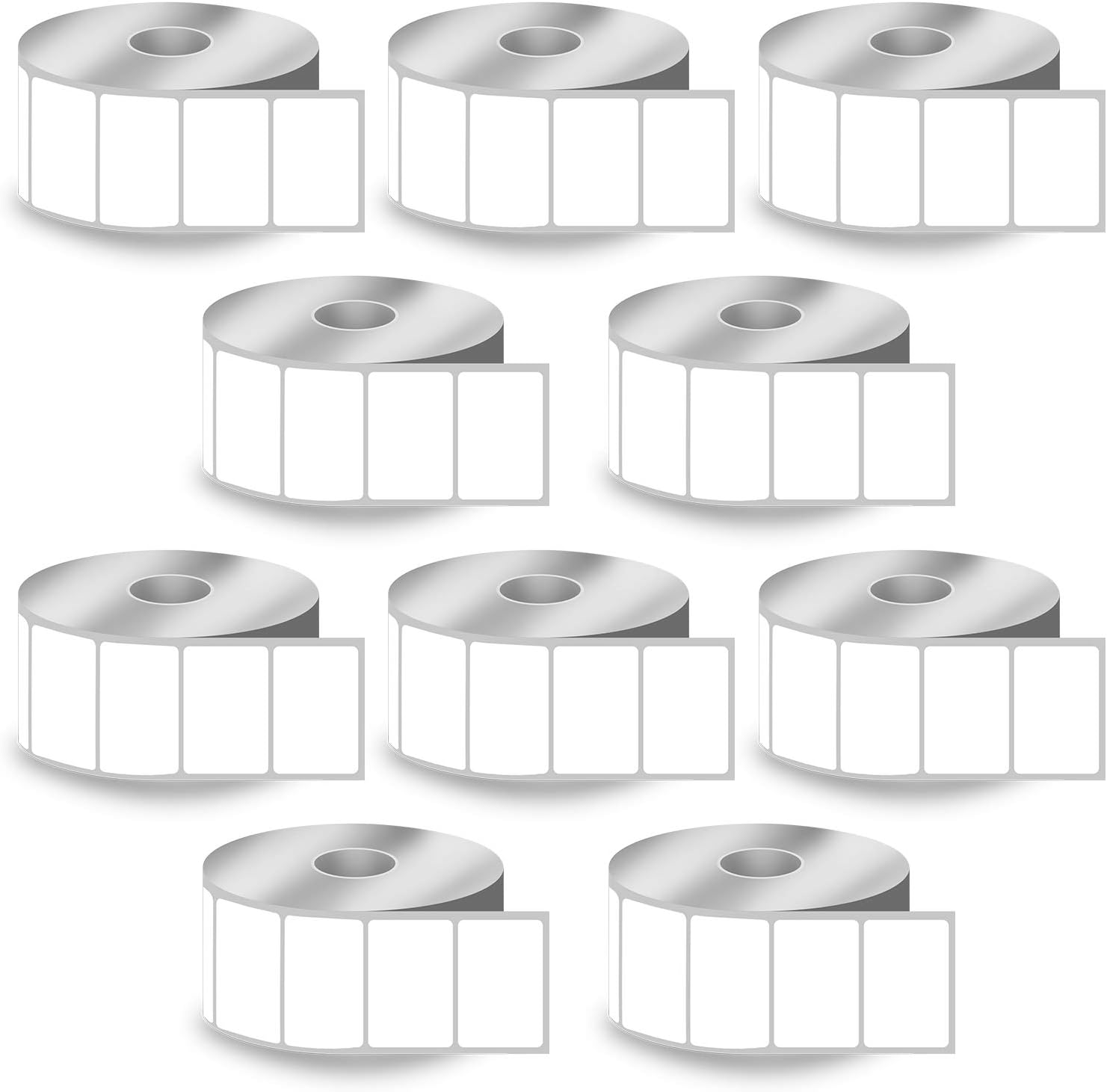 BETCKEY - 1.5" x 1" All Purpose & Address Labels Compatible with Zebra & Rollo Label Printer, Premium Adhesive & Perforated[10 Rolls, 13000 Labels] : Office Products