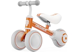 allobebe Baby Balance Bike, Cute Toddler Bikes 12-36 Months Gifts for 1 Year Old Girl Bike to Train Baby from Standing to Running with Adjustable Seat Silent & Soft 3 Wheels