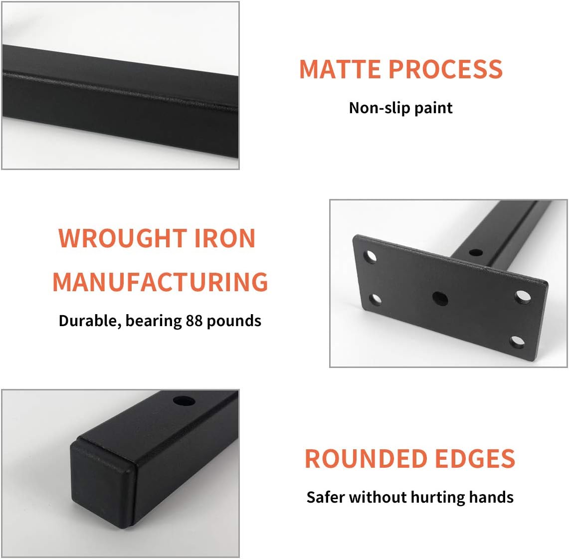 Floating Shelf Brackets 8 Inch, Heavy Duty Shelving Brackets Wall Mounted Metal Supports Industrial with Screws & Anchors, Hardware Brace for DIY Home Décor/Storage/Farmhouse: Kitchen & Dining