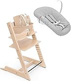 Amazon.com : Tripp Trapp Chair from Stokke (Natural) + Tripp Trapp Newborn  Set (Grey) - Cozy, Safe & Simple to Use - for Newborns Up to 20 lbs : Baby