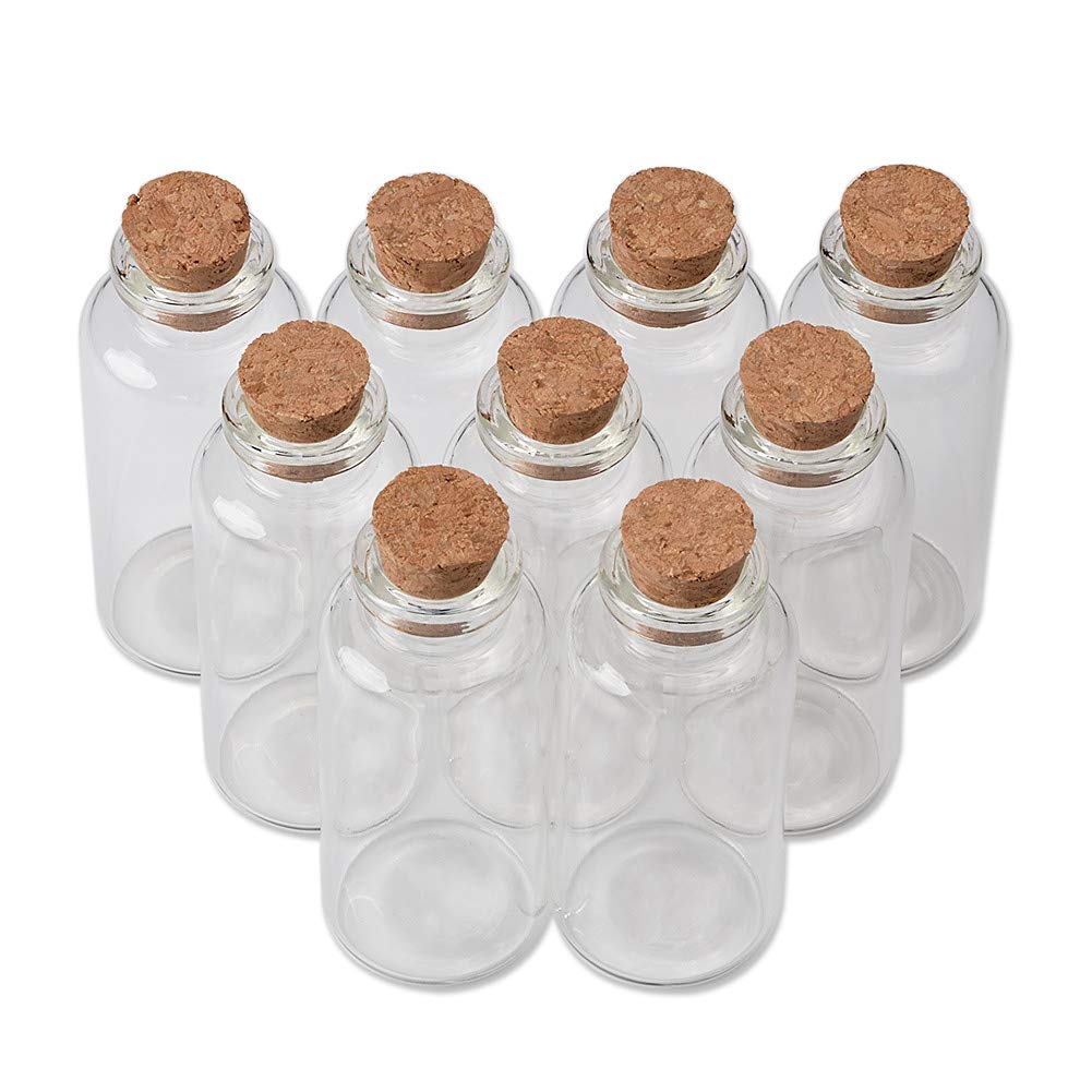 Jarvials Empty Glass Bottles with Corks Lucency Vials Jars Containers for Food Liquid Gifts Storage 25ml Glass Bottles Wholesale (50, 25ml)