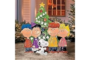 TisYourSeason Peanuts Christmas Yard Art Hammered Metal Outdoor Decor (36'' Around The Tree)
