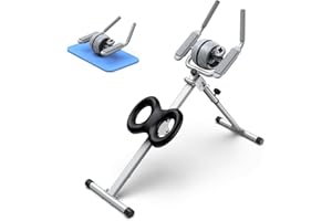 COZYINN 2 in 1 Ab Workout Equipment, Ab Machine & Ab Roller Wheel for Home Gym Fitness, Adjustable Ab Cruncher Exercise Equipment for Abdominal & Core Strength Training, Foldable Ab Trainer with LCD Monitor