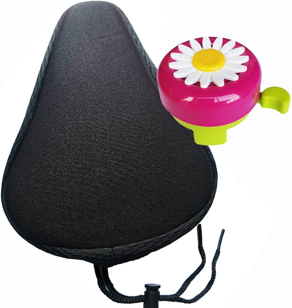 Hoobbii Bike Accessories for Kids, Contain Child Bike Gel Seat Cushion、Kids Bike Bell and Kids Bike Streamers，Suitable for Children's Bicycles seat up to 8.5x6.5 inches(Black) : Sports & Outdoors