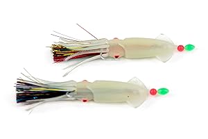 Ahi USA SB-611G: 2 Hook Rock Cod Squirts Rig - Sz 6/0 Hook, 50Lb Ml - Glow