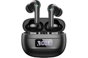 PSIER Wireless Earbuds Bluetooth Earbuds 76H Playtime Ear Buds Noise Cancellation Clear Calls Bluetooth Headphones Power Display Charging Case Light Weight IPX7 Waterproof Earphones for Sports Workout
