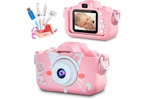 goopow Kids Selfie Camera, Christmas Birthday Gifts for Boys Girls Age 3-9, HD Digital Video Cameras for Toddler Children Toy for 3 4 5 6 7 8 Year Old Boy with 32GB SD Card