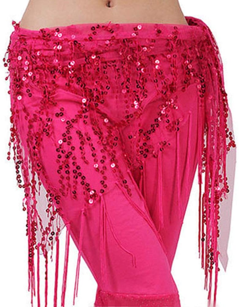 Guiran Women Mini Skirt Hip Scarf Sequined Zumba Belly Dance Belt with Coins Waist Chain