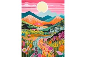 SUYALOO 5D Diamond Painting Kits for Adults - Flowers Diamond Art Kits for Adults Beginner,DIY Sun Landscape Diamond Painting Full Drill Round Rhinestone for Home Wall Decor Gifts 11.8X15.7inch