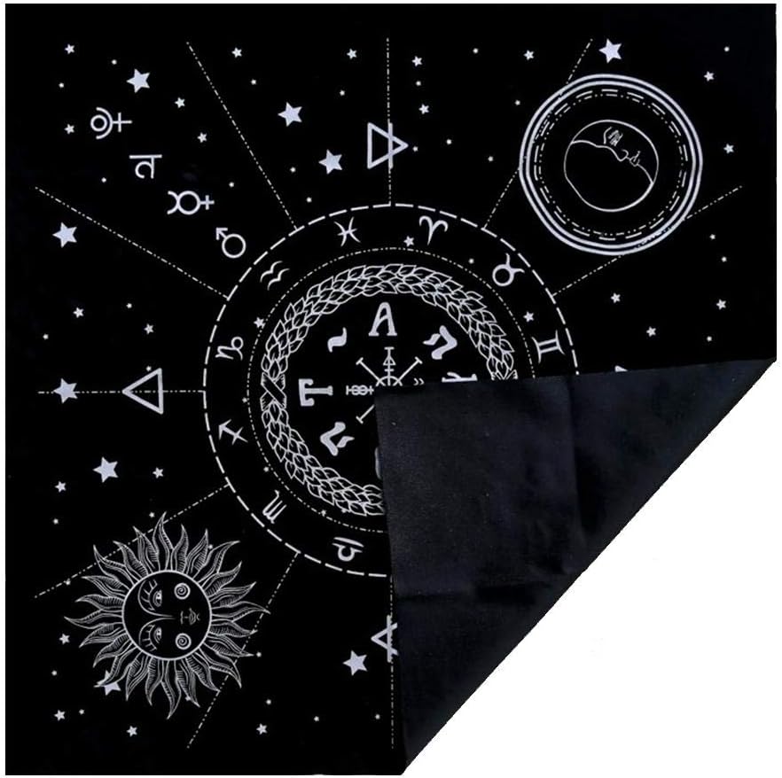 niyin204 Tarot Card Cloth Tablecloth for Altar, Special Tarot 12 Constellations for Divination Card for Tarot for Tarot Enthusiasts of Tarot Designer