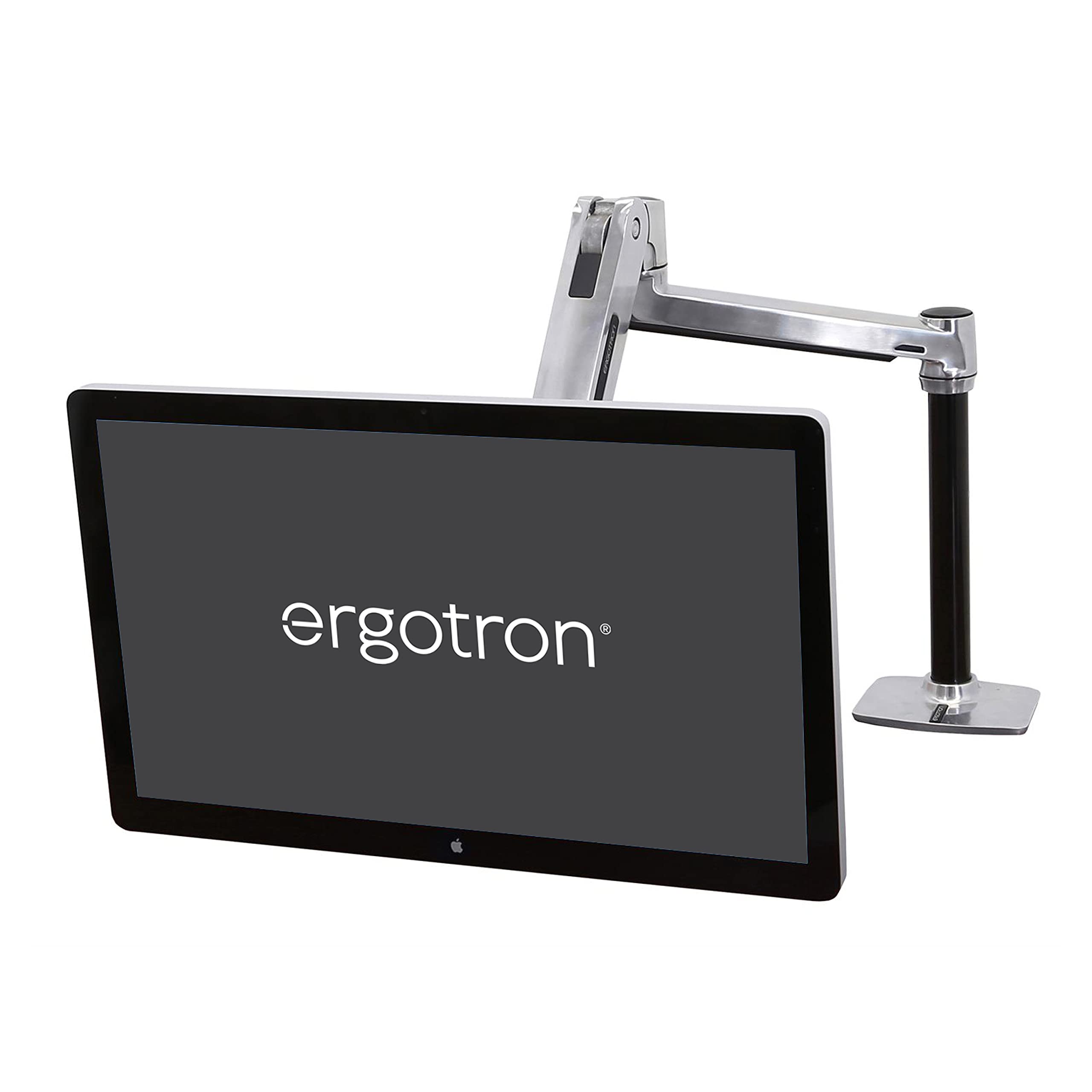 Ergotron – LX HD Sit-Stand Single Monitor Arm, VESA Desk Mount – for Monitors Up to 49 Inches, 6.4-13.6kg – Polished Aluminum (45-384-026)