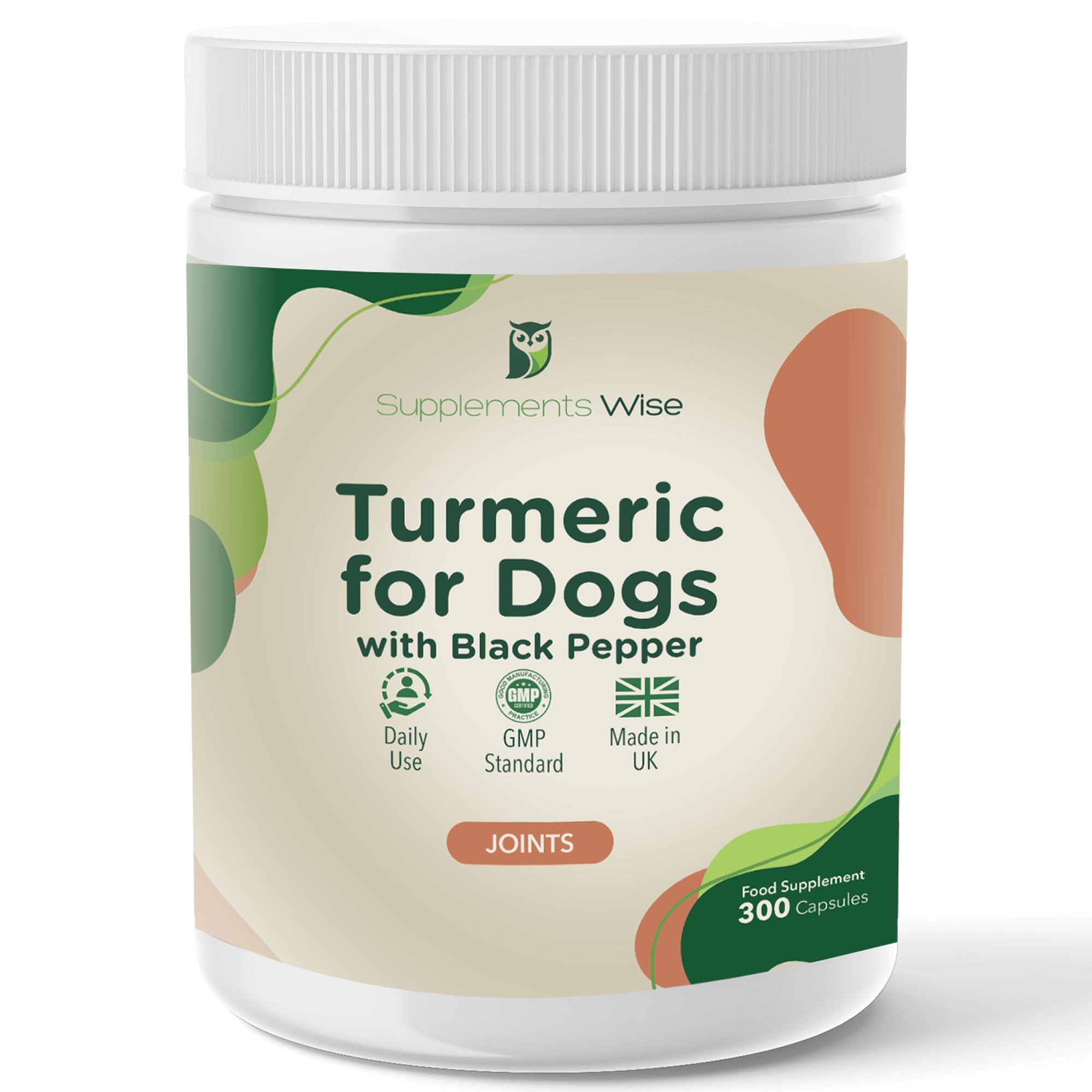 Turmeric For Dogs - Dog Joint Supplements for Senior Dogs - Joint Tablets - Turmeric (Rich in Curcumin) with Black Pepper - Made in the UK (300 x 500mg Capsules)