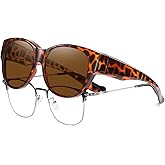 HAOLOTA Fit Over Glasses Sunglasses for Women Polarized, Trendy Cat Eye Sunglasses Wear Over Glasses, UV Protection