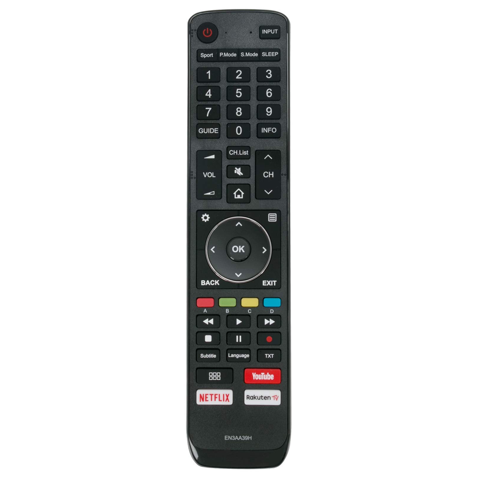 VINABTY EN3AA39H Remote Control fit for Hisense EN3B39 EN3D39