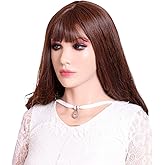 SUAISKR Realistic Silicone Female Head Mask Hand-Made Halloween Beauty Face for Crossdresser Cosplay