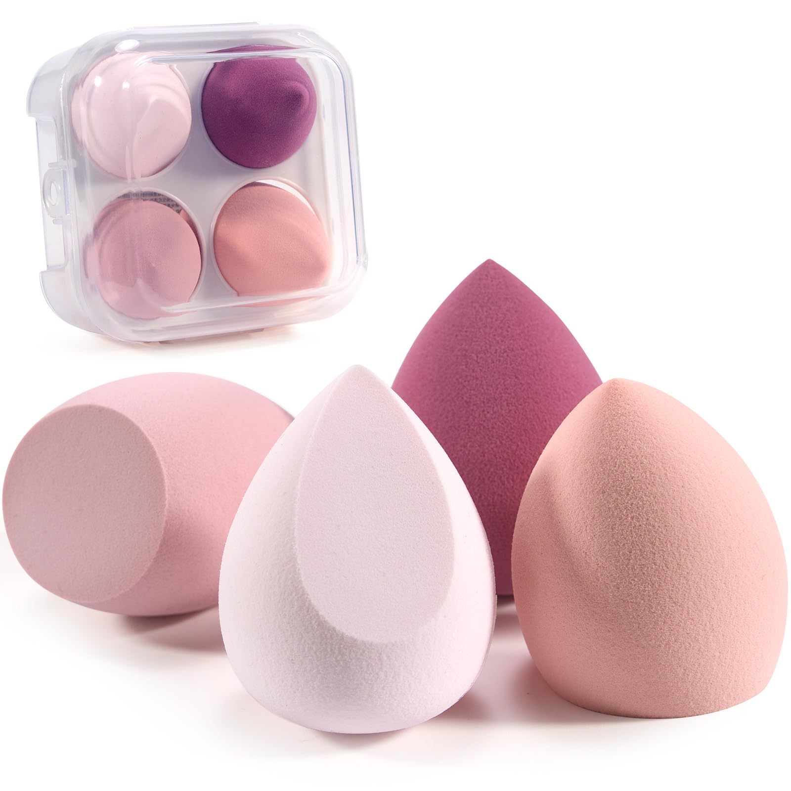 Cheerhom Make-Up Sponge with Storage Box for Liquid Foundation Powder Sun Protection Cream Pack of 4