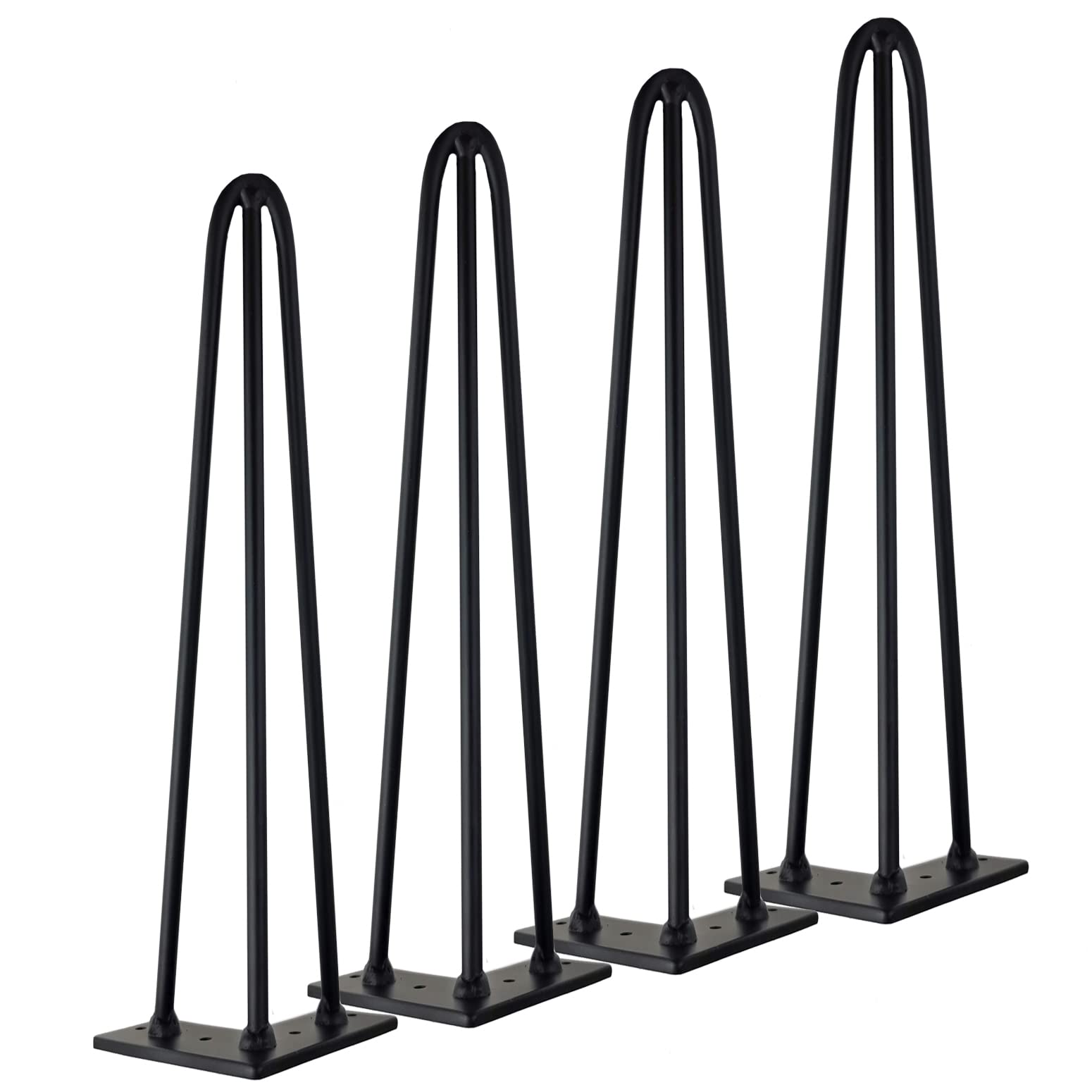 Qrity [Upgrade Lot 4 Hairpin Table Legs, 40cm DIY Metal Legs, 3-Rods, Stronger, with Screws and Floor Protectors