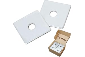 JUKFITA Square Washers, 60 Pack Fits M12 or 0.47" Bolts, 2" × 2" Galvanized Washers
