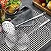 RJ Legend Stainless Steel Kitchen Accessory Utensils Set - Large Slotted Spoon, Fine Mesh Strainer for Cooking, Comfortable Grip w/Anti-Grease Fry Away Ladle, Solidifier Pot,Fat Separator,4.5 - Inches