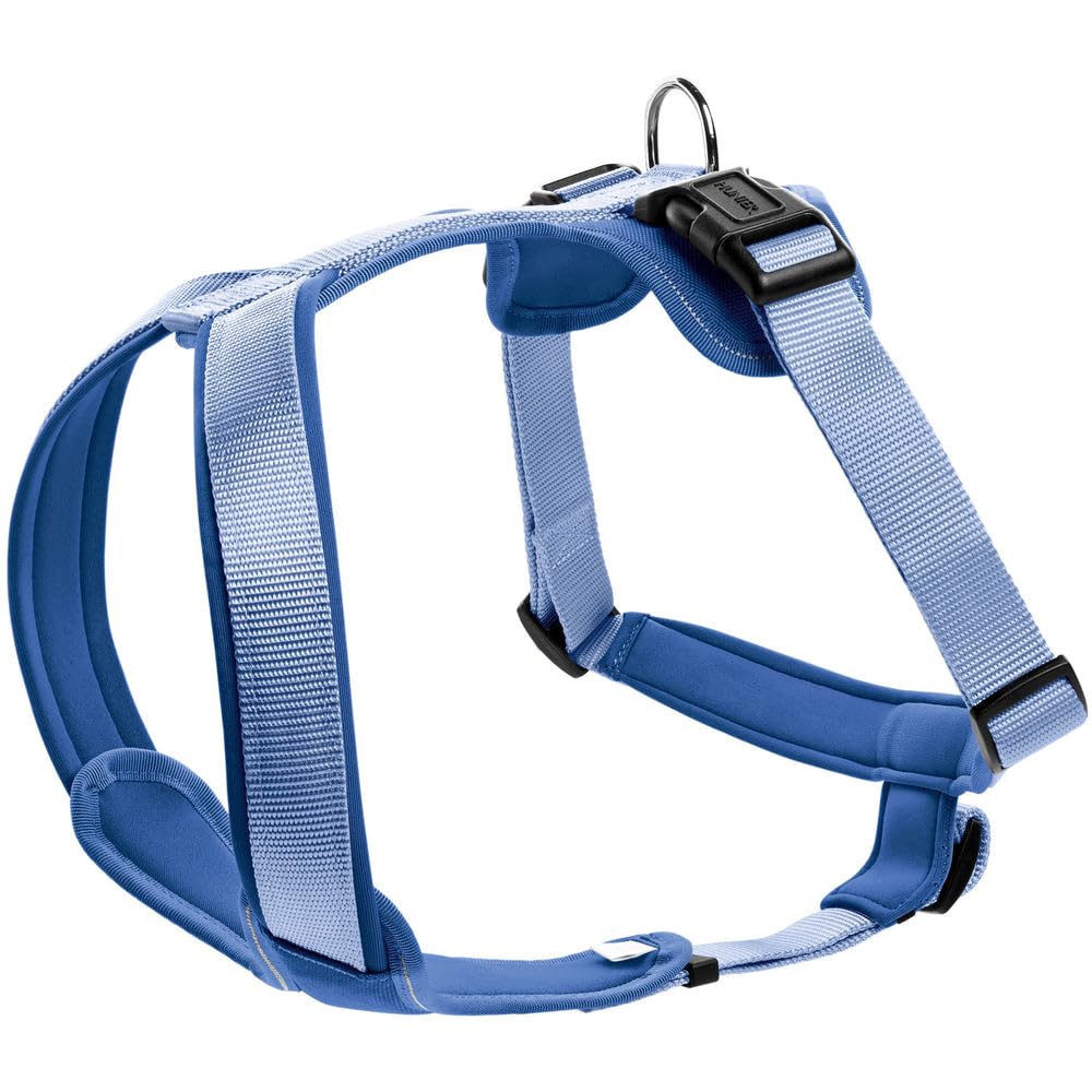 HUNTER NEOPREN dog harness, nylon, padded with neoprene, for sport and leisure,blue, nylon, neoprene,38-48,XS-S