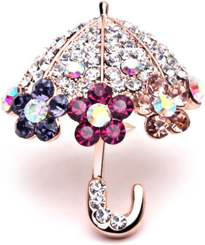 Mrs IXIQI Fashion Umbrella Brooch For Women Mini Diamond Color Diamond (View amazon detail page)
