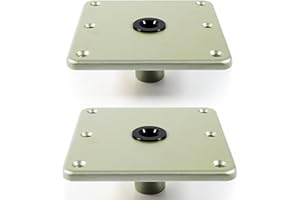 2-pack 7" x 7" Aluminum Boat Seat Pedestal & Base with 3/4" Pin Socket, for Boat Seat Post & Boat Seat Mount - Heavy Duty Mar