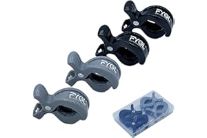 FYGL Universal Stroller Clips | 4PCS Multiuse Fasteners for Pram Toys, Sun Shades, and Blankets - Black & Grey