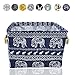 Small Foldable Storage Basket Canvas Fabric Waterproof Organizer Collapsible and Convenient for Nursery Babies Room with Handle (Elephant)