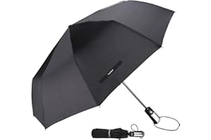 TradMall Travel Umbrella Windproof with 46/56 Inches Large Canopy Reinforced Fiberglass Ribs Ergonomic Handle Auto Open & Clo