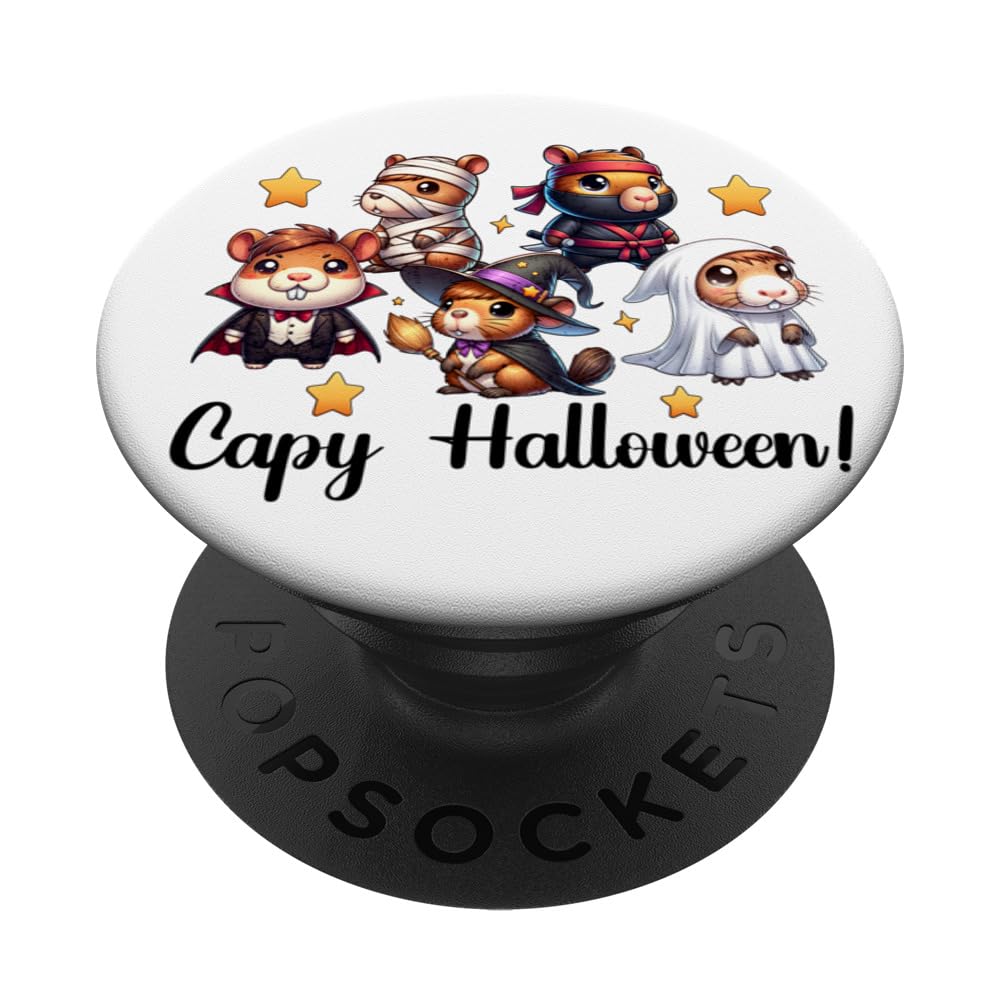 Capy Halloween Capybara Ghost Ninja Capybara Halloween PopSockets Swappable PopGrip